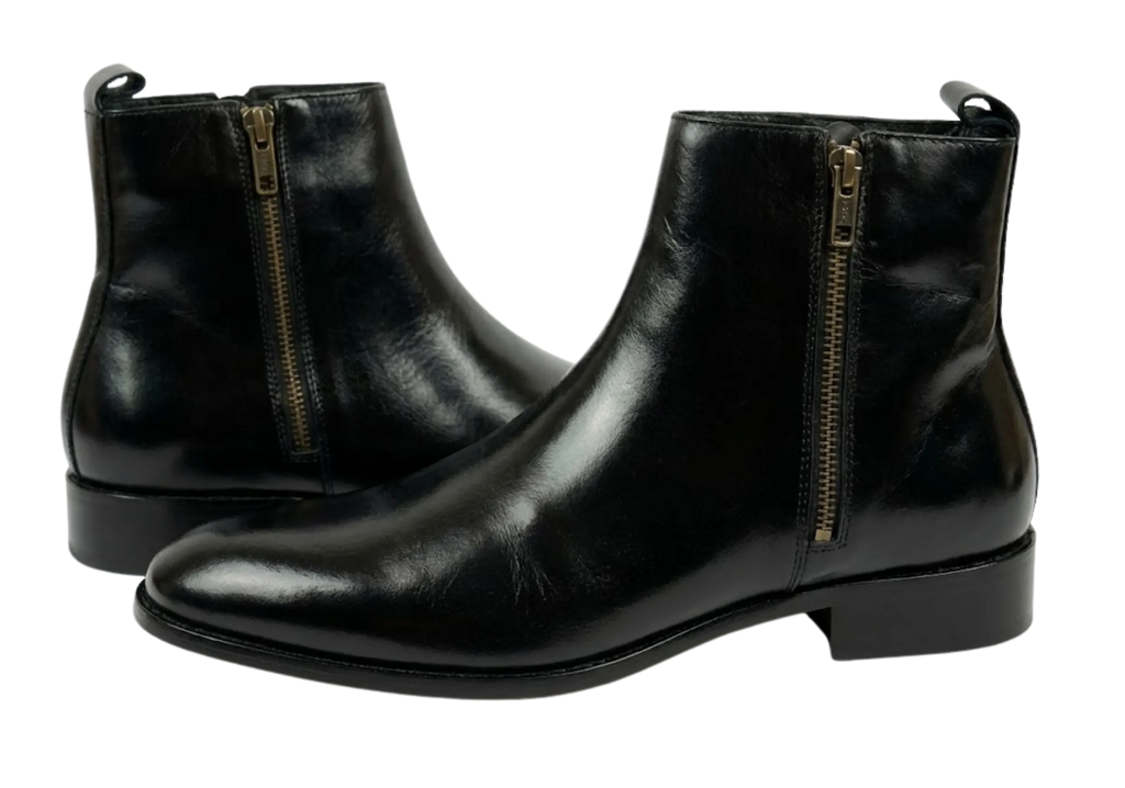 Black Softy Zipper Chelsea Loafers