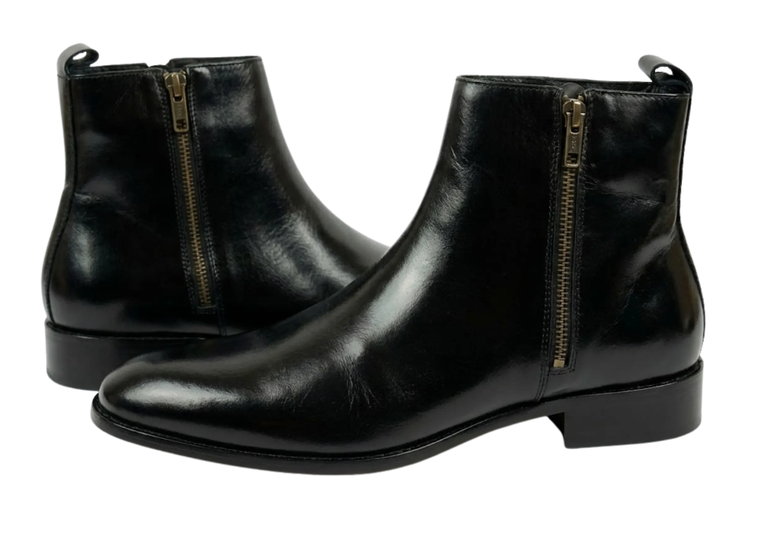 Black Softy Zipper Chelsea Loafers