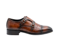 Tan Brown Croco Monk Straps The Loafers