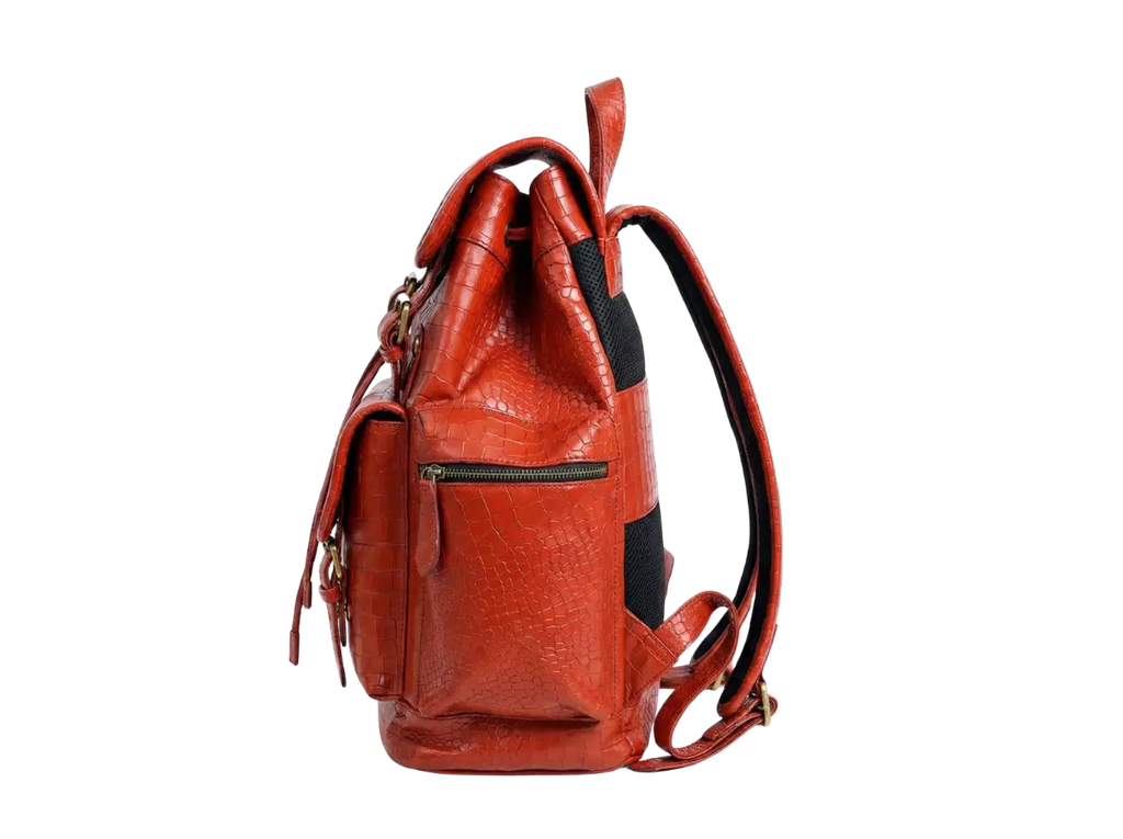 Red Croco Bagpack Loafers