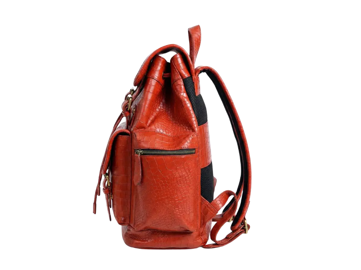 Red Croco Bagpack Loafers