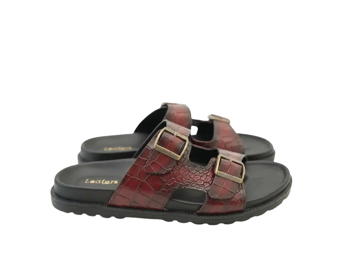 Cherry Croco Sliders Loafers