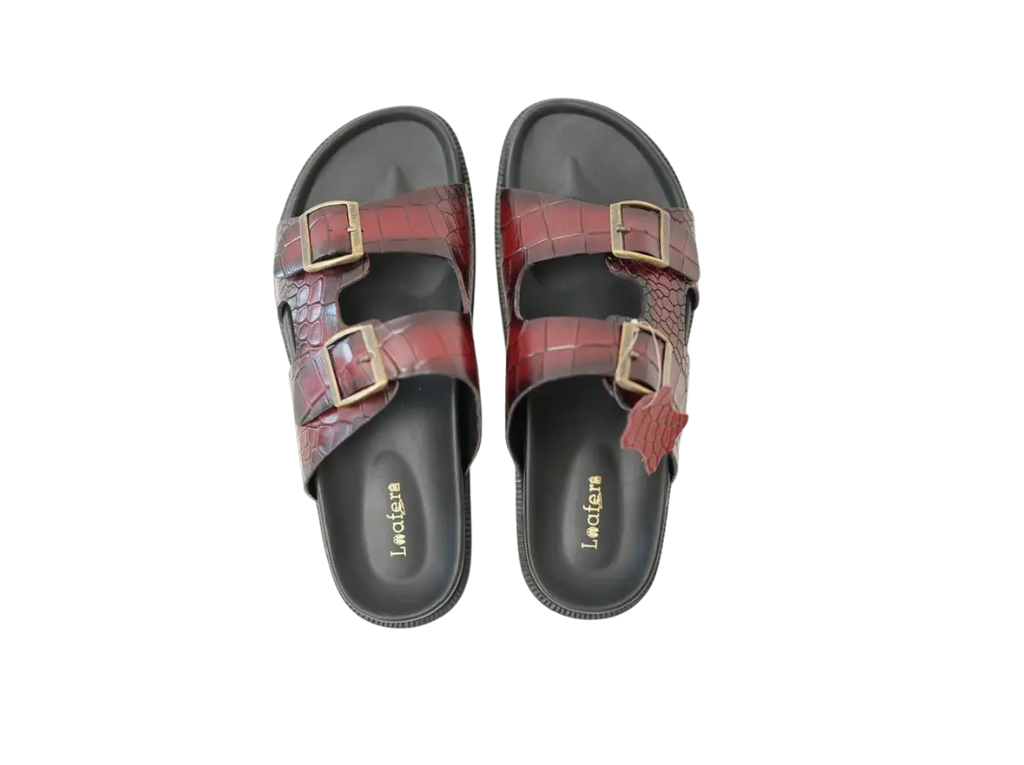 Cherry Croco Sliders Loafers
