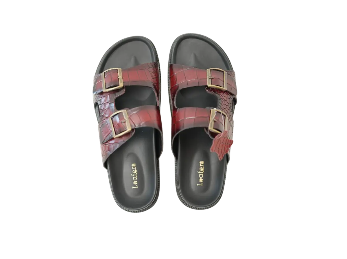 Cherry Croco Sliders Loafers