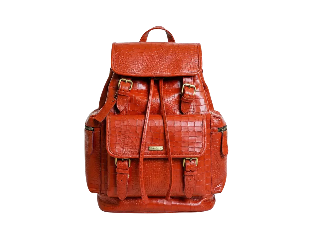 Red Croco Bagpack Loafers