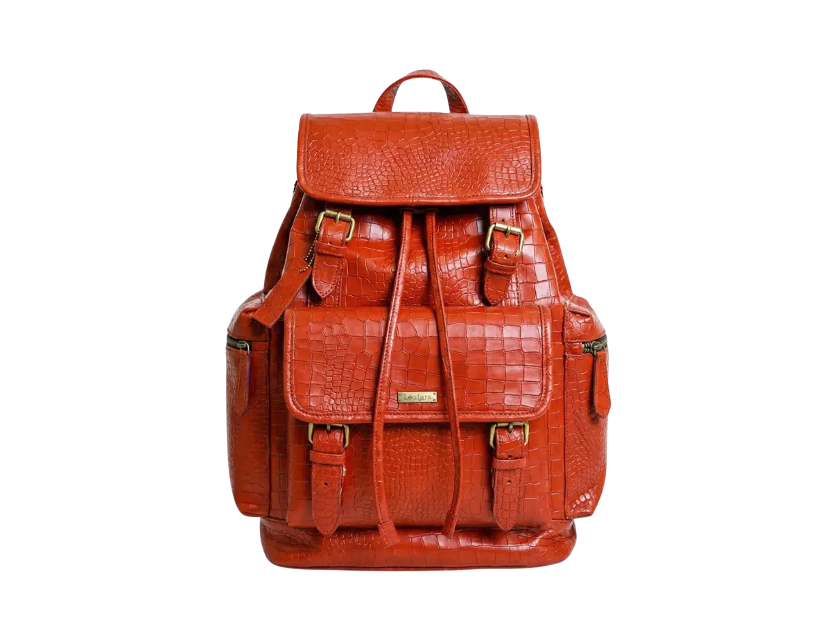 Red Croco Bagpack Loafers