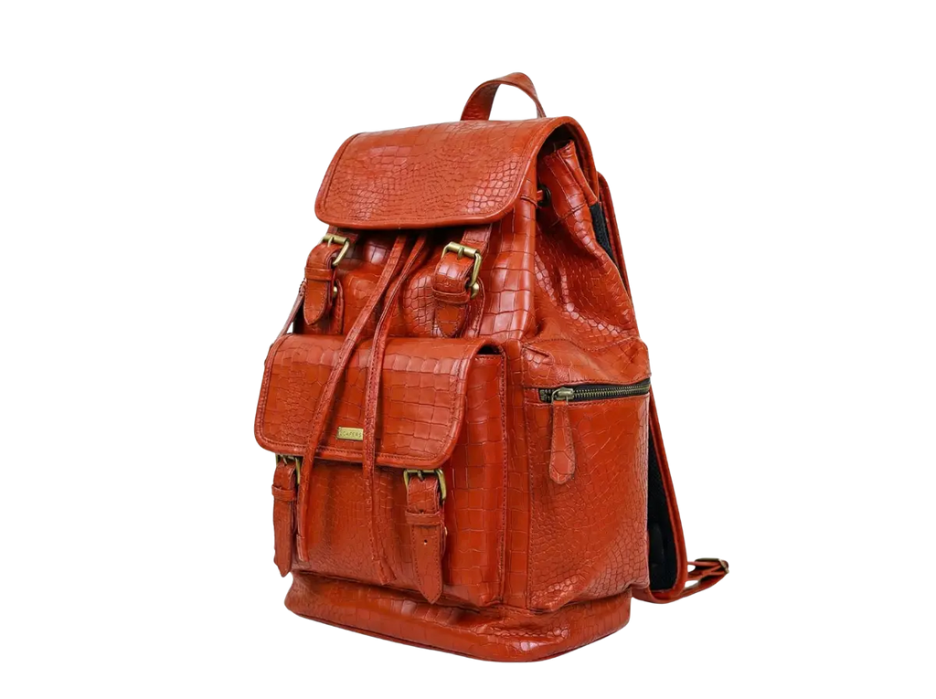 Red Croco Bagpack Loafers