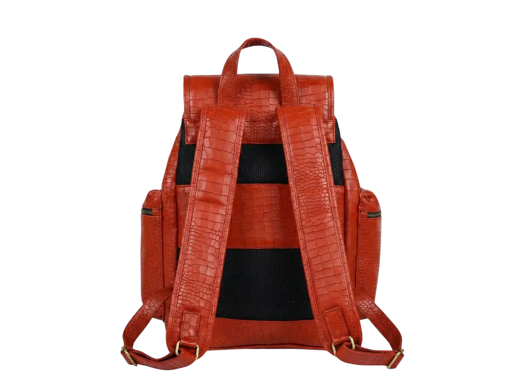 Red Croco Bagpack Loafers