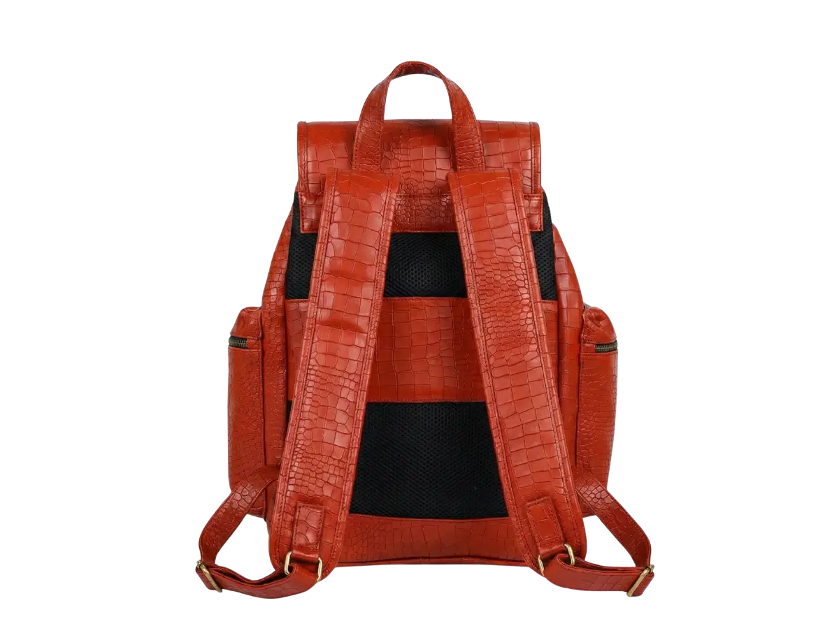 Red Croco Bagpack Loafers