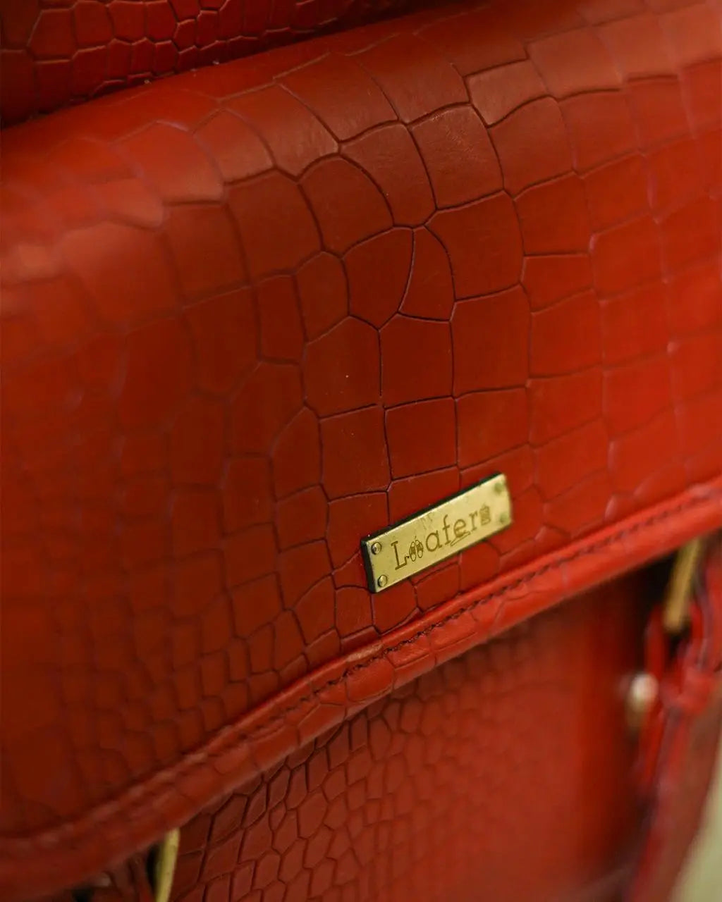 Red Croco Bagpack Loafers