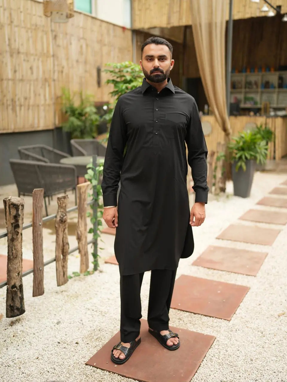 Black Croco Sliders Loafers