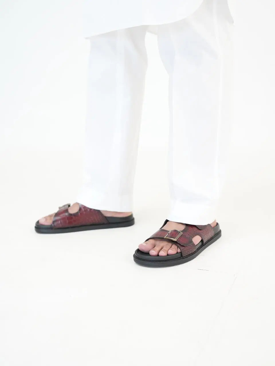 Cherry Croco Sliders Loafers