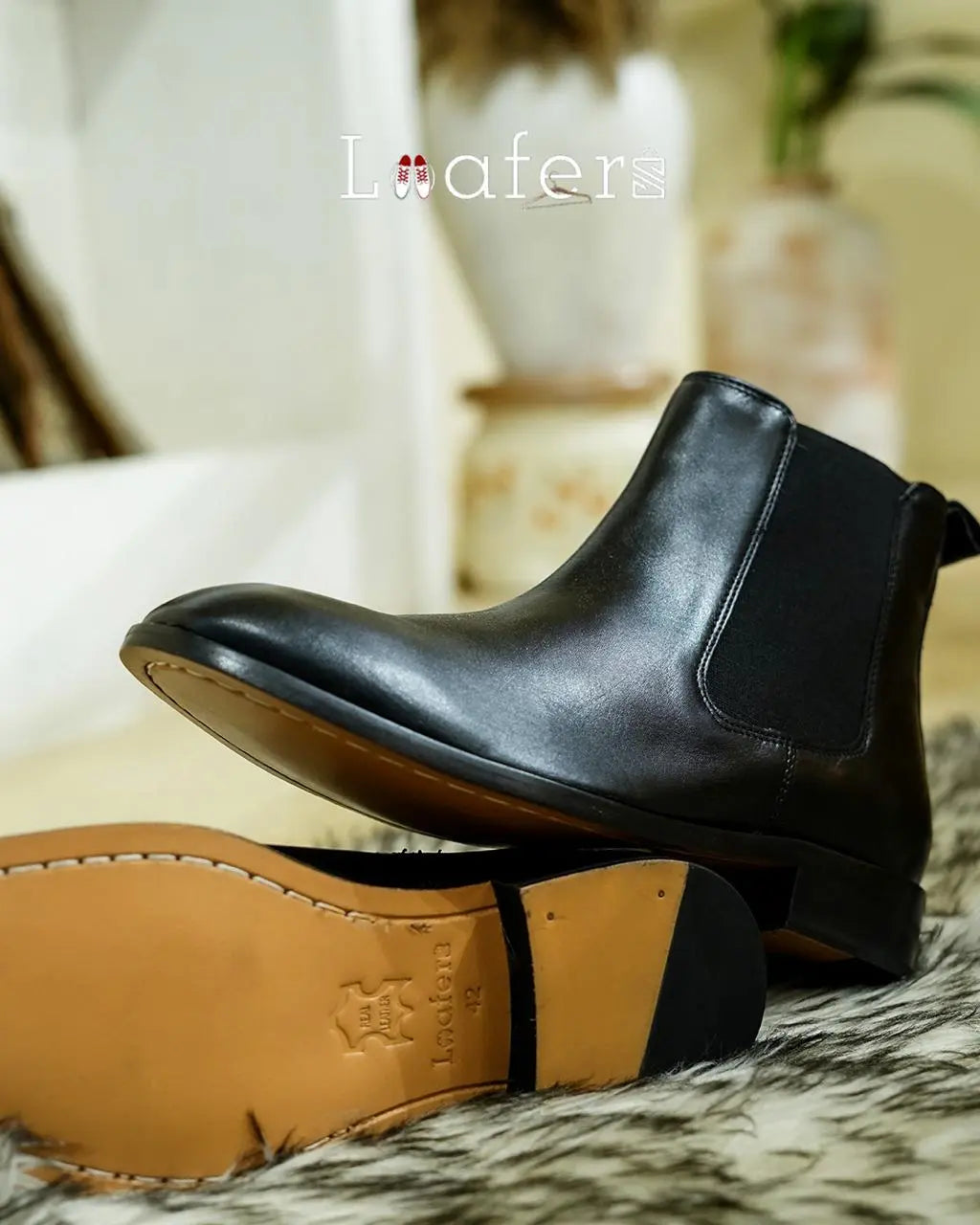 Black Softy Leather Chelsea Loafers
