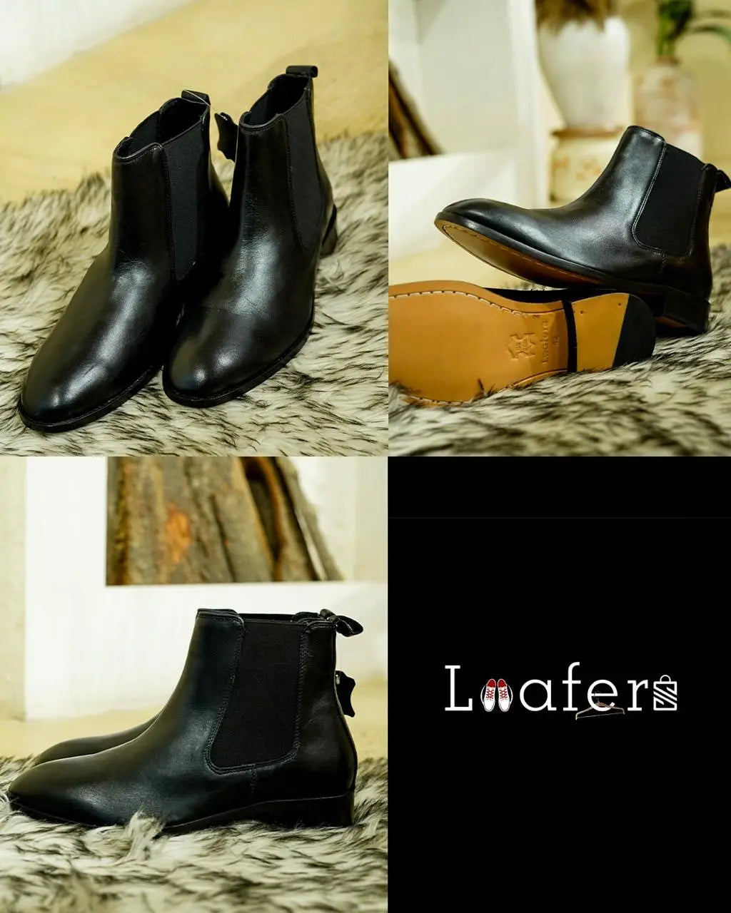 Black Softy Leather Chelsea Loafers