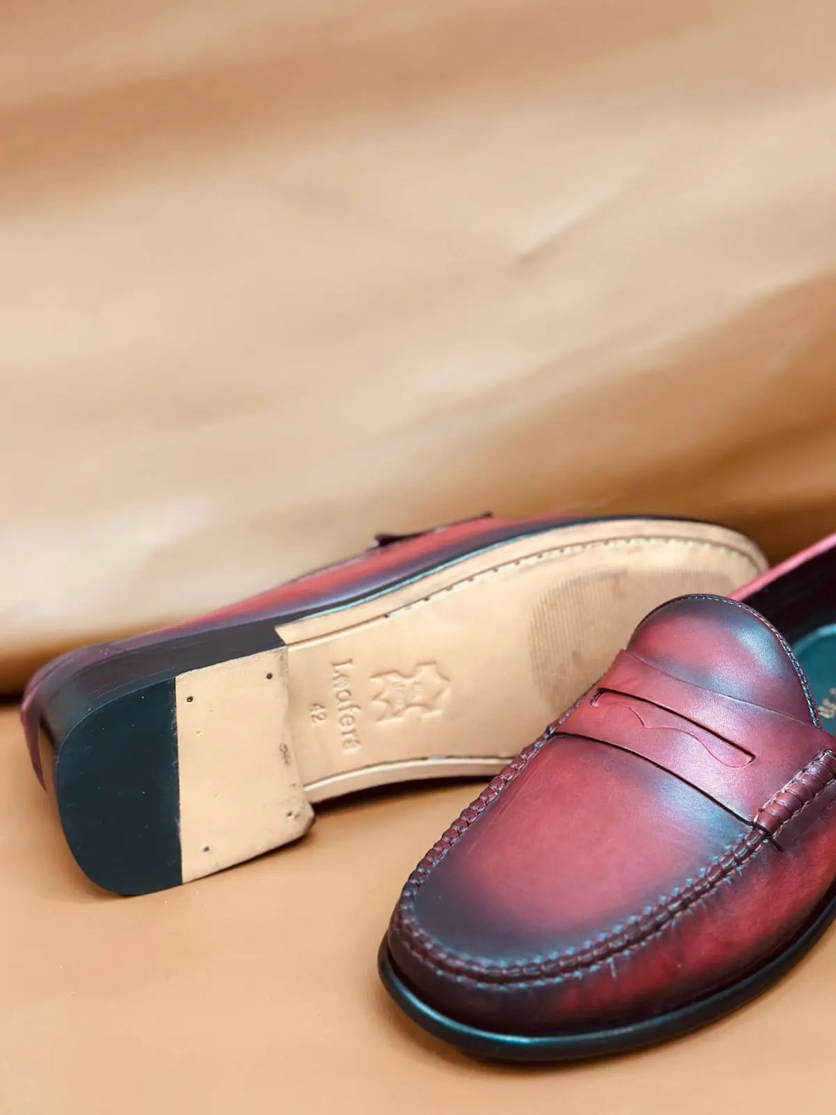 Cherry Handpainted Moccasin Loafers